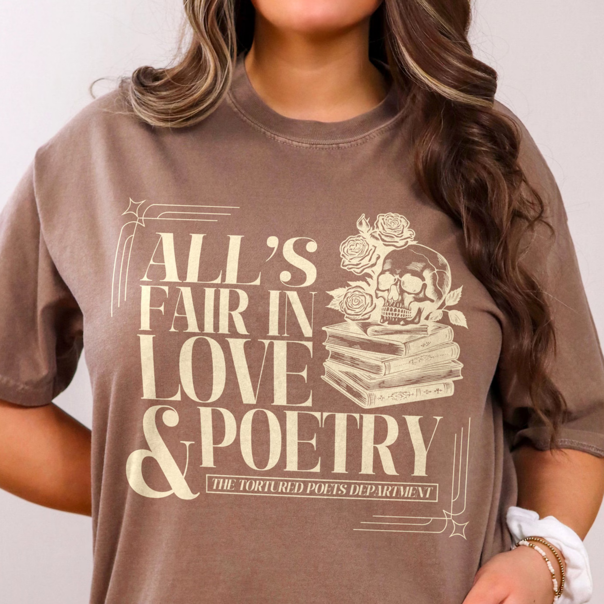 All's Fair In Love And Poetry Brown Shirt