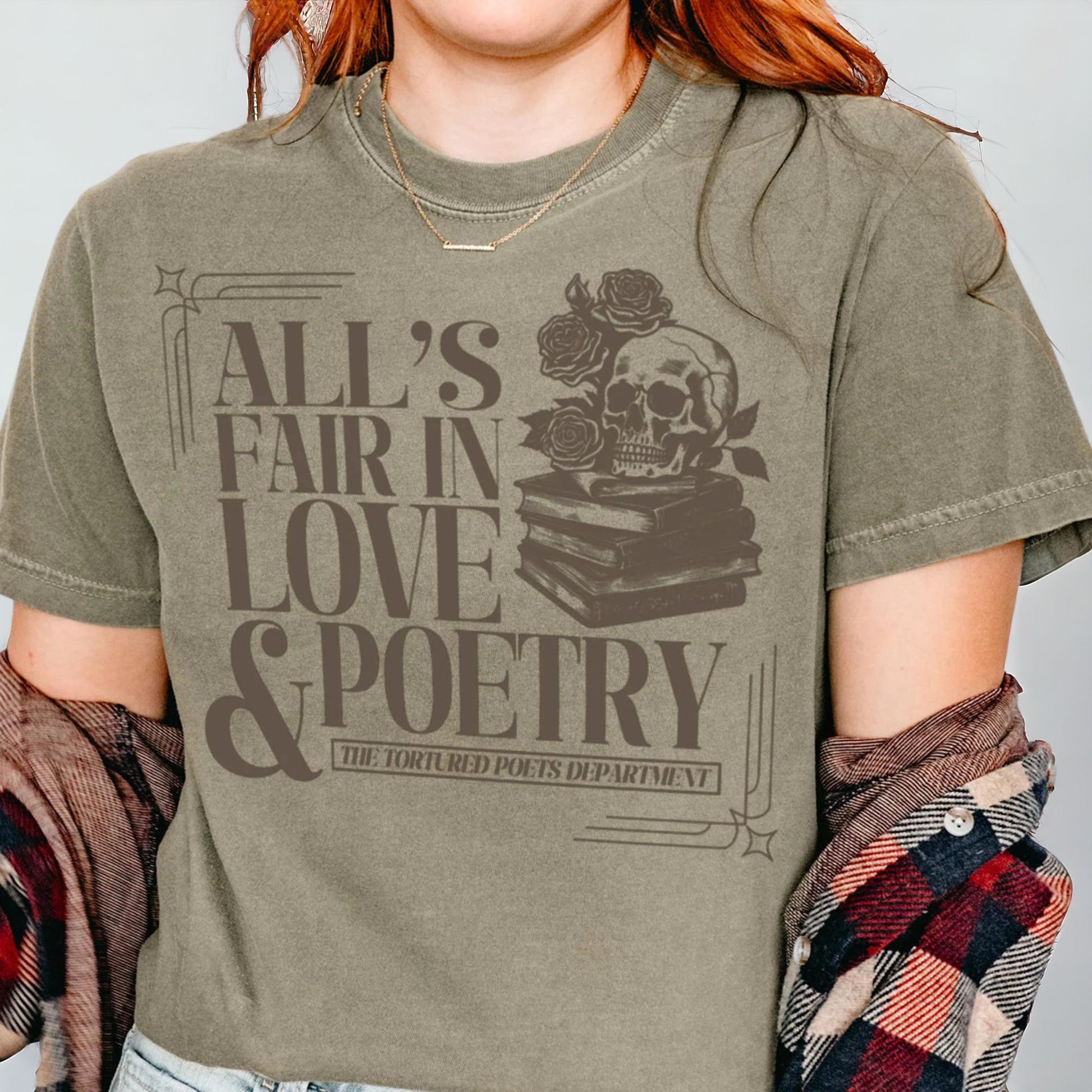 All's Fair In Love And Poetry Khaki Shirt