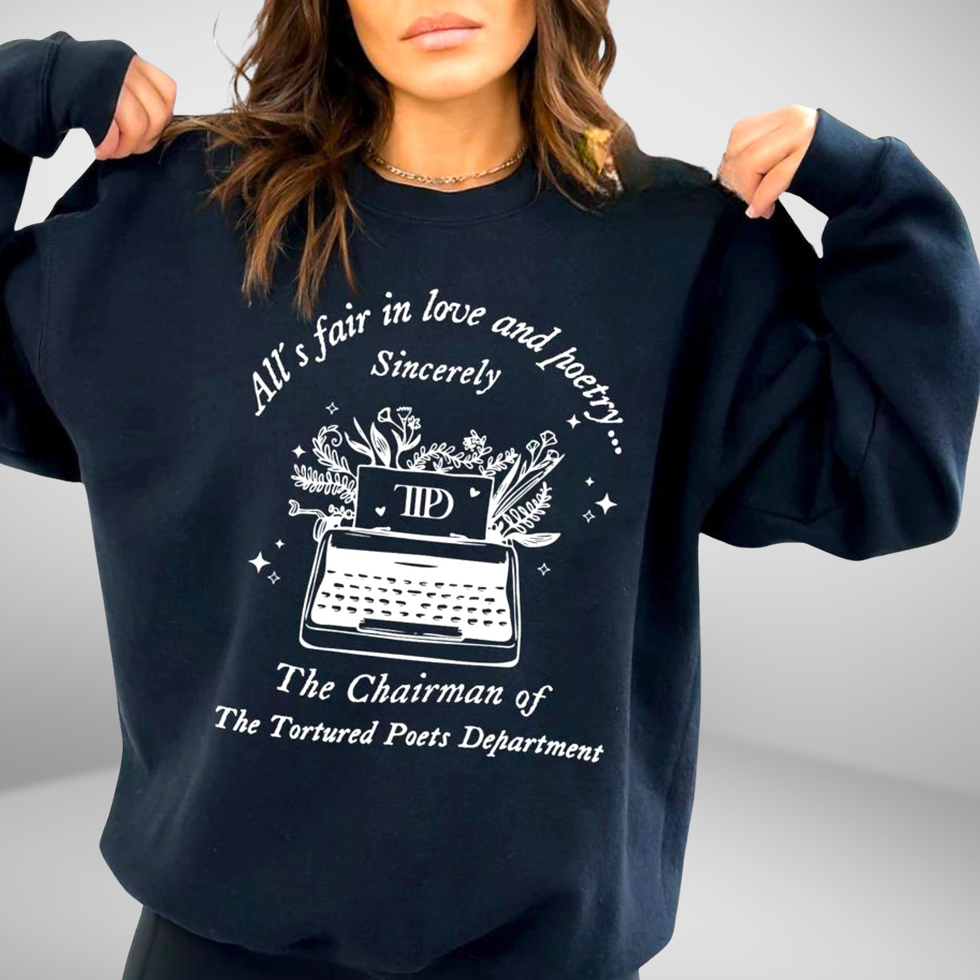 All's Fair In Love And poetry Sweatshirt - Navy TTPD Sweater