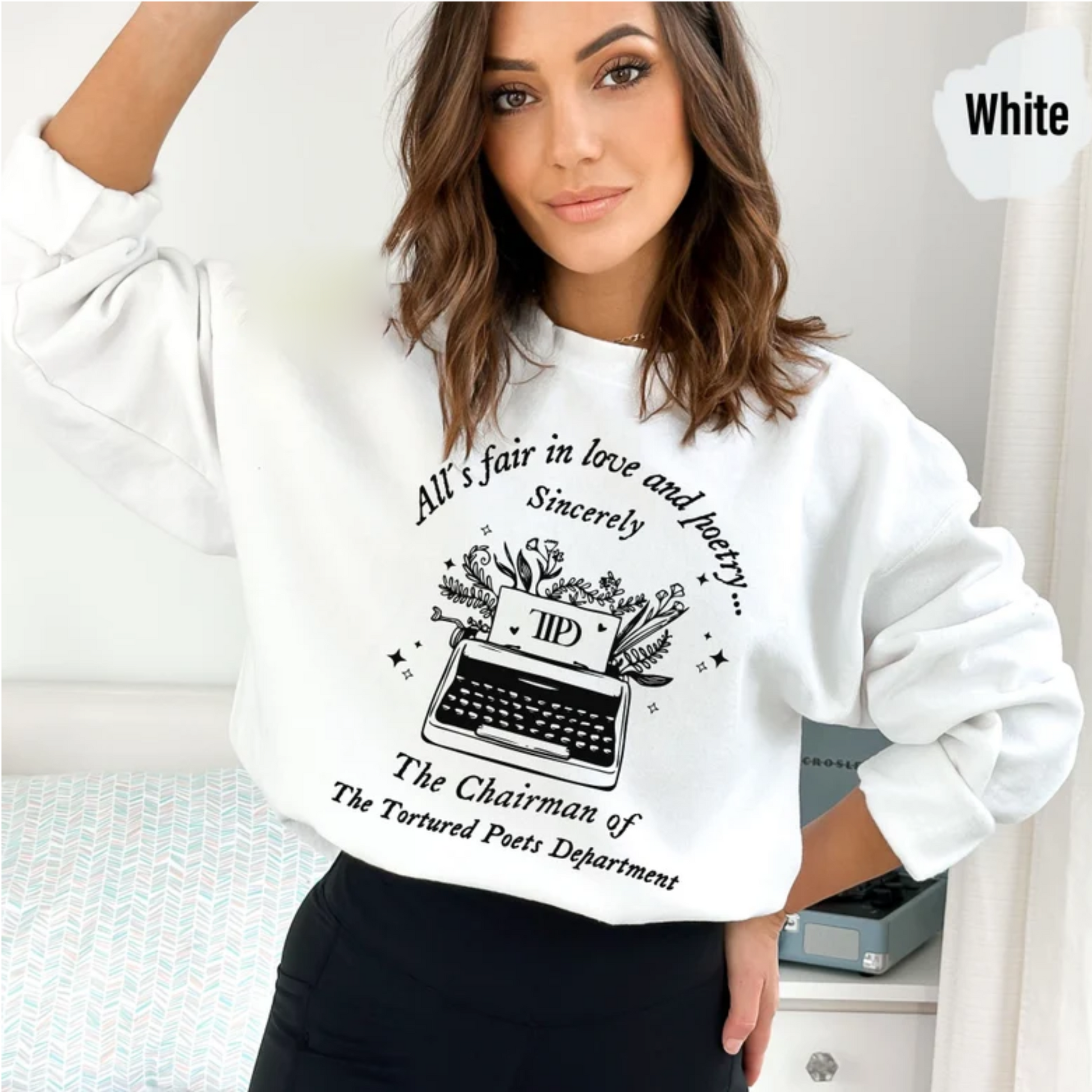 All's Fair In Love And poetry Sweatshirt - White TTPD Sweater