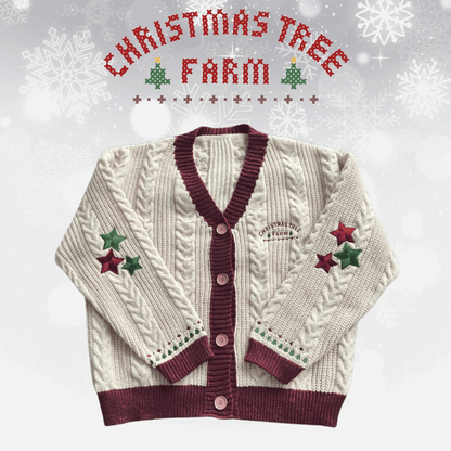 Taylor Swift Maroon Christmas Tree Farm Cardigan - Xmas Edition Special - Shoptown Boutique