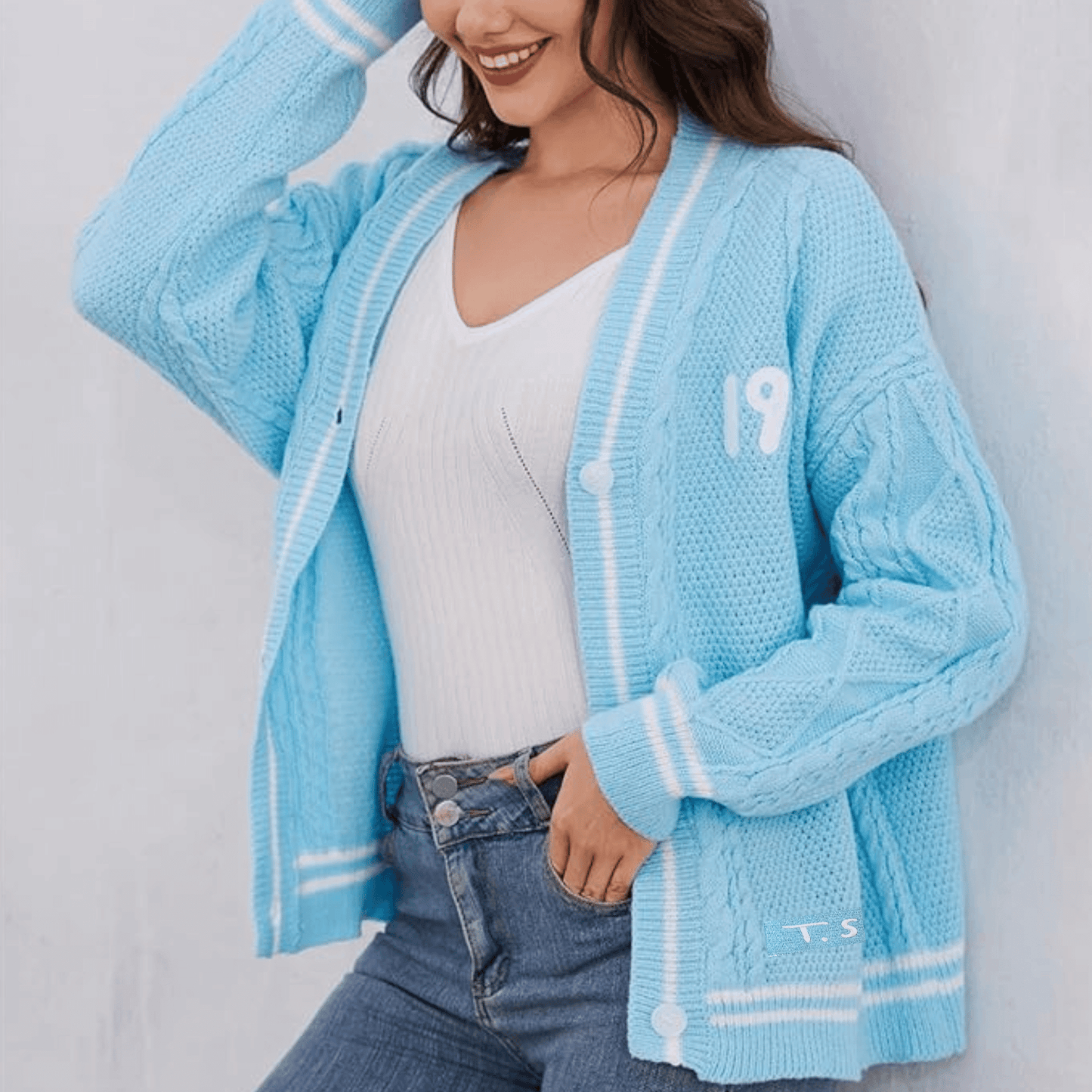 1989 Cardigan Taylors Version, Light Blue Cardigan Sweater