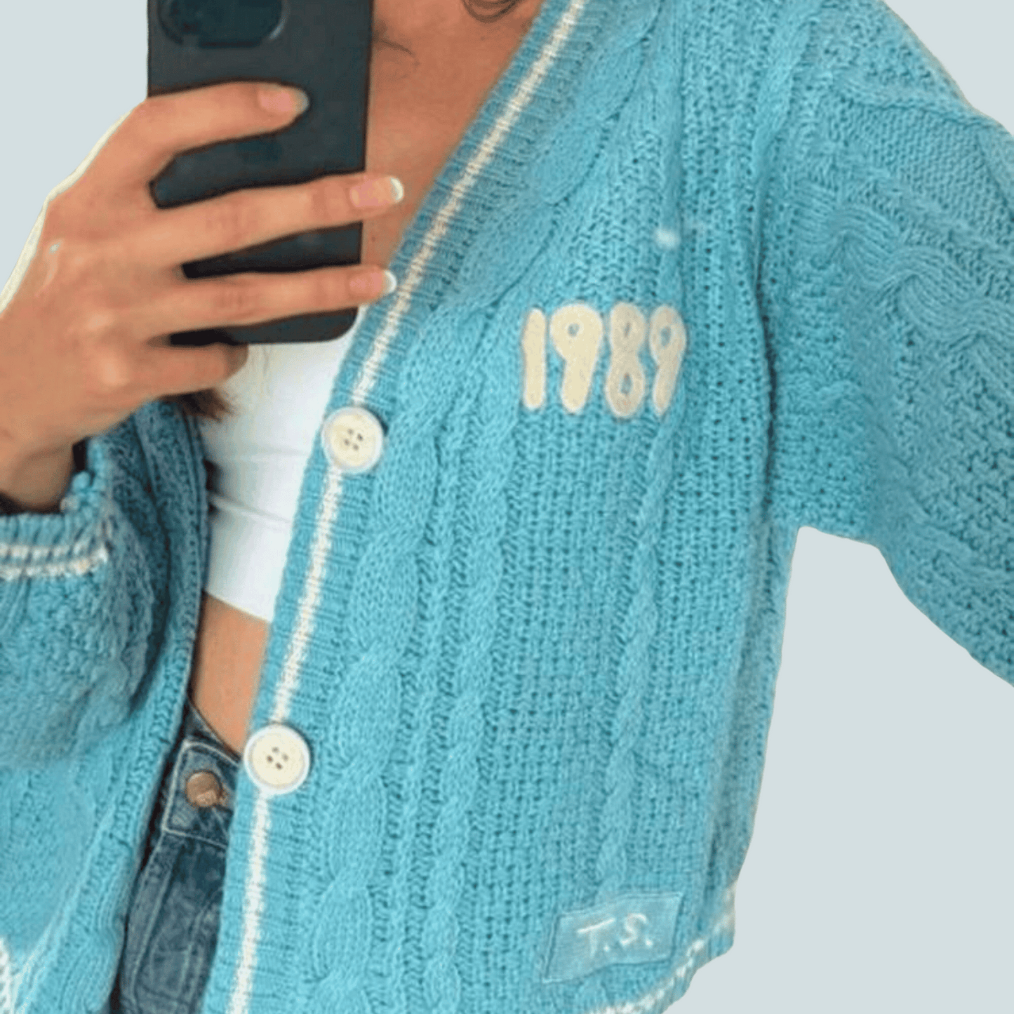 1989 Cardigan Taylors Version, Light Blue Cardigan Sweater