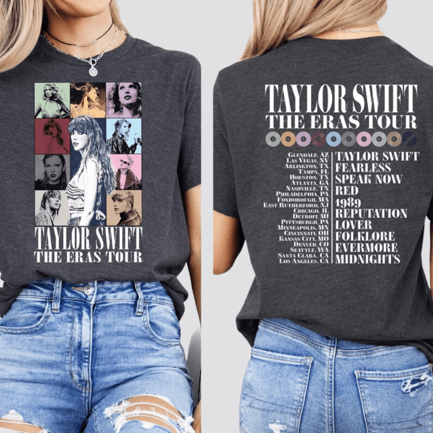 Taylor Swift Eras Tour Tshirt - Dark Gray