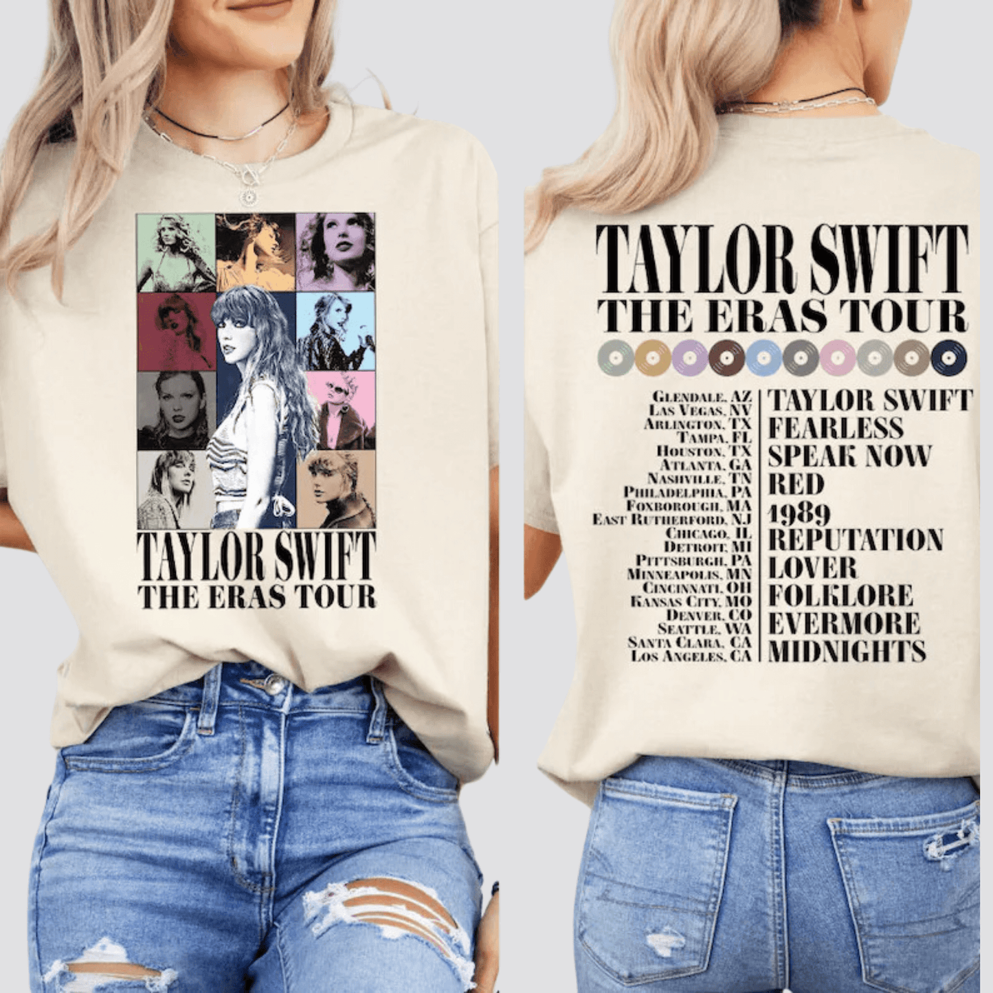 Taylor Swift Eras Tour Tshirt - Beige