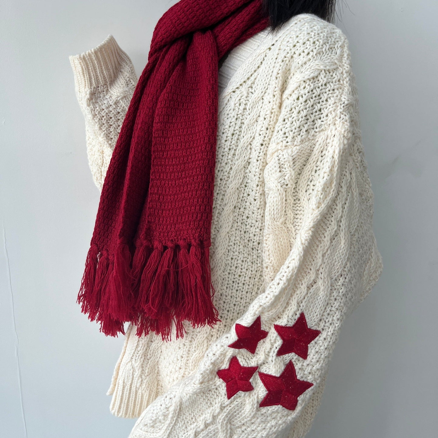 Red Cardigan Taylors Version Sweater With All Too Well Scarf