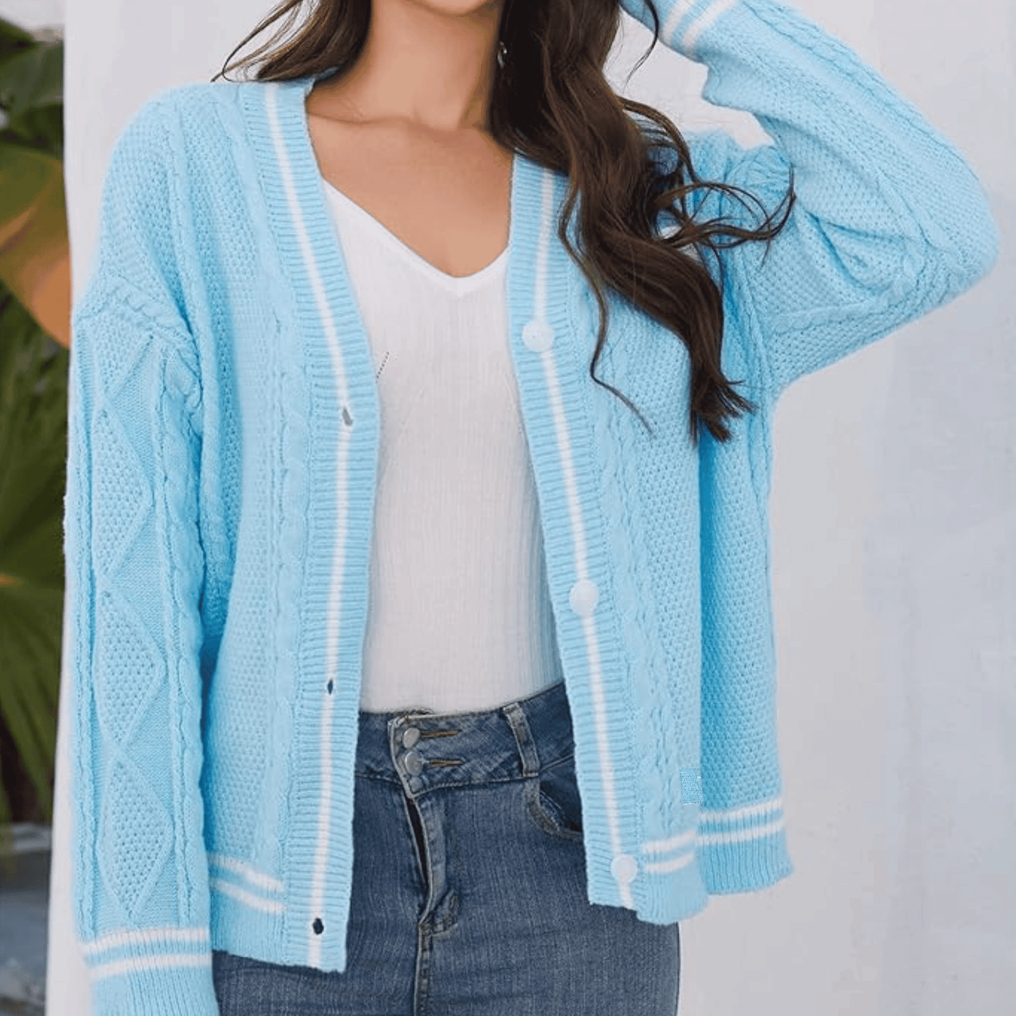 Taylor Swift 1989 Cardigan Taylors Version, Light Blue Cardigan Sweater - Shoptown Boutique