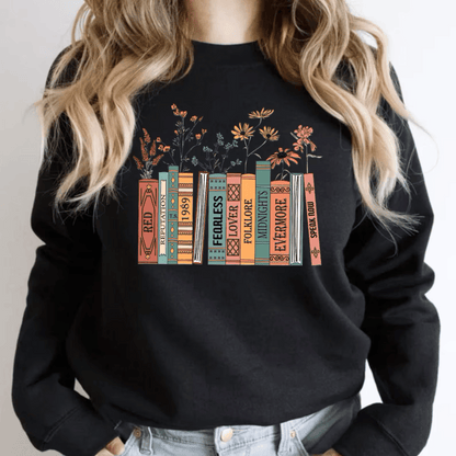 Taylor Swift Taylors Version Albums as Books Sweatshirt - Shoptown Boutique