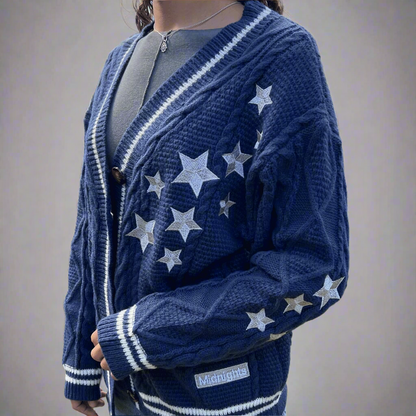 Taylor Swift Midnights Cardigan Taylors Version, Navy Blue Cardigan Sweater - Shoptown Boutique