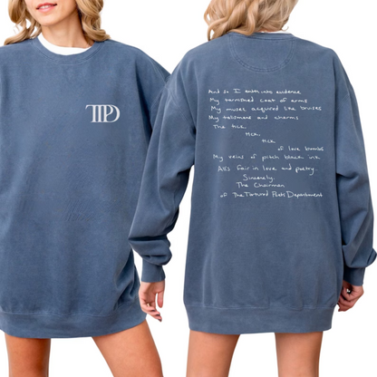 Taylor Swift Tortured Poets Department Member Sweatshirt, Eras Tour Crewneck - Shoptown Boutique