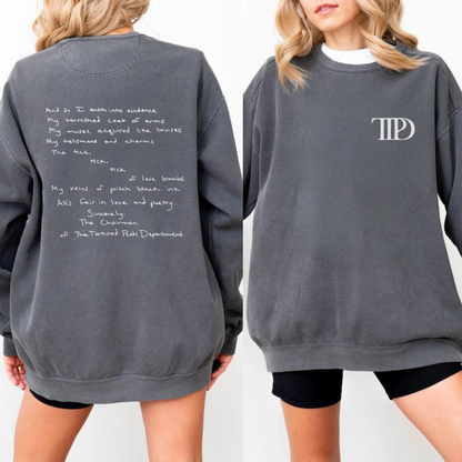 Taylor Swift Tortured Poets Department Member Sweatshirt, Eras Tour Crewneck - Shoptown Boutique