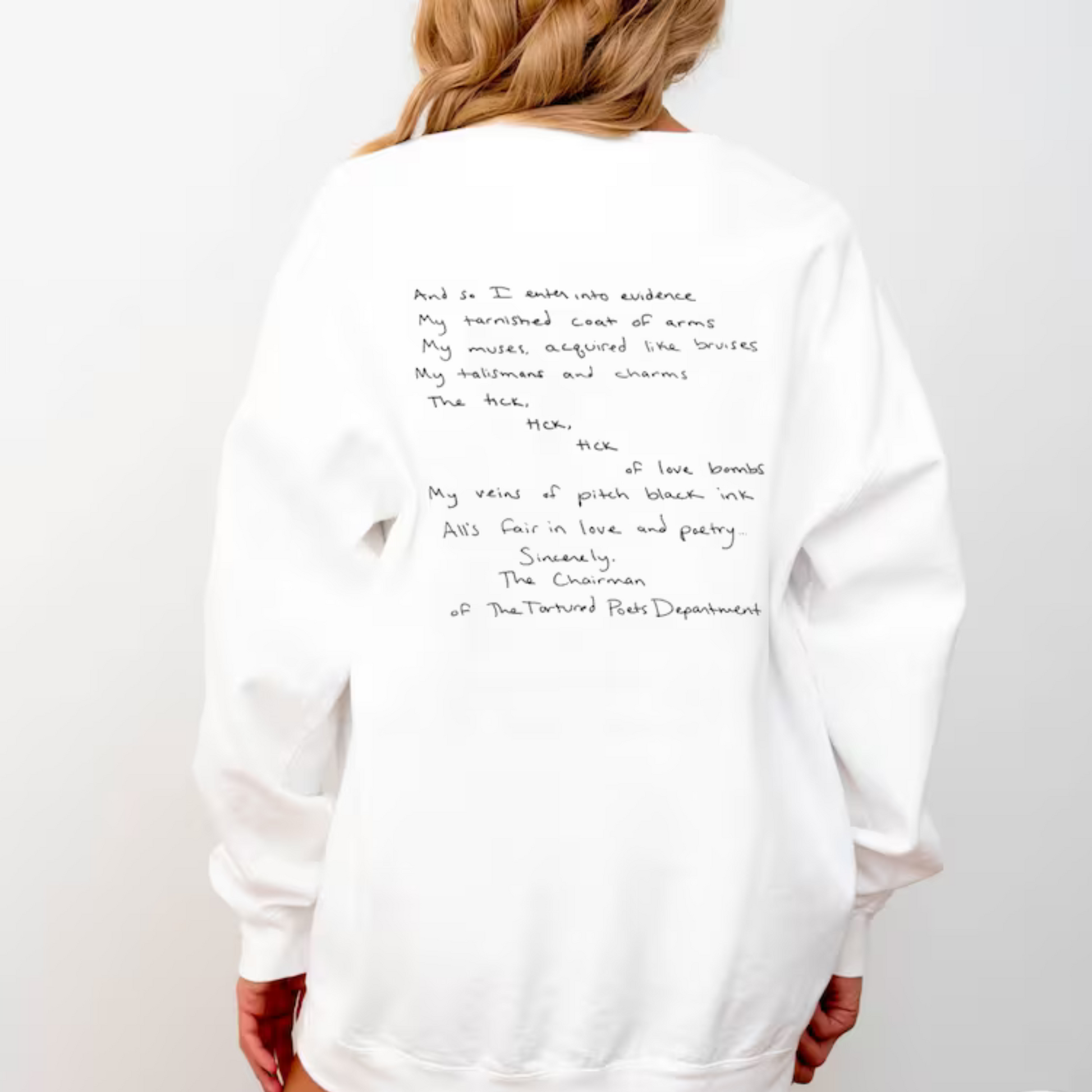 The Tortured Poets Department Member White Crewneck