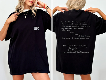 The Tortured Poets Department Shirt - Black TTPD shirt