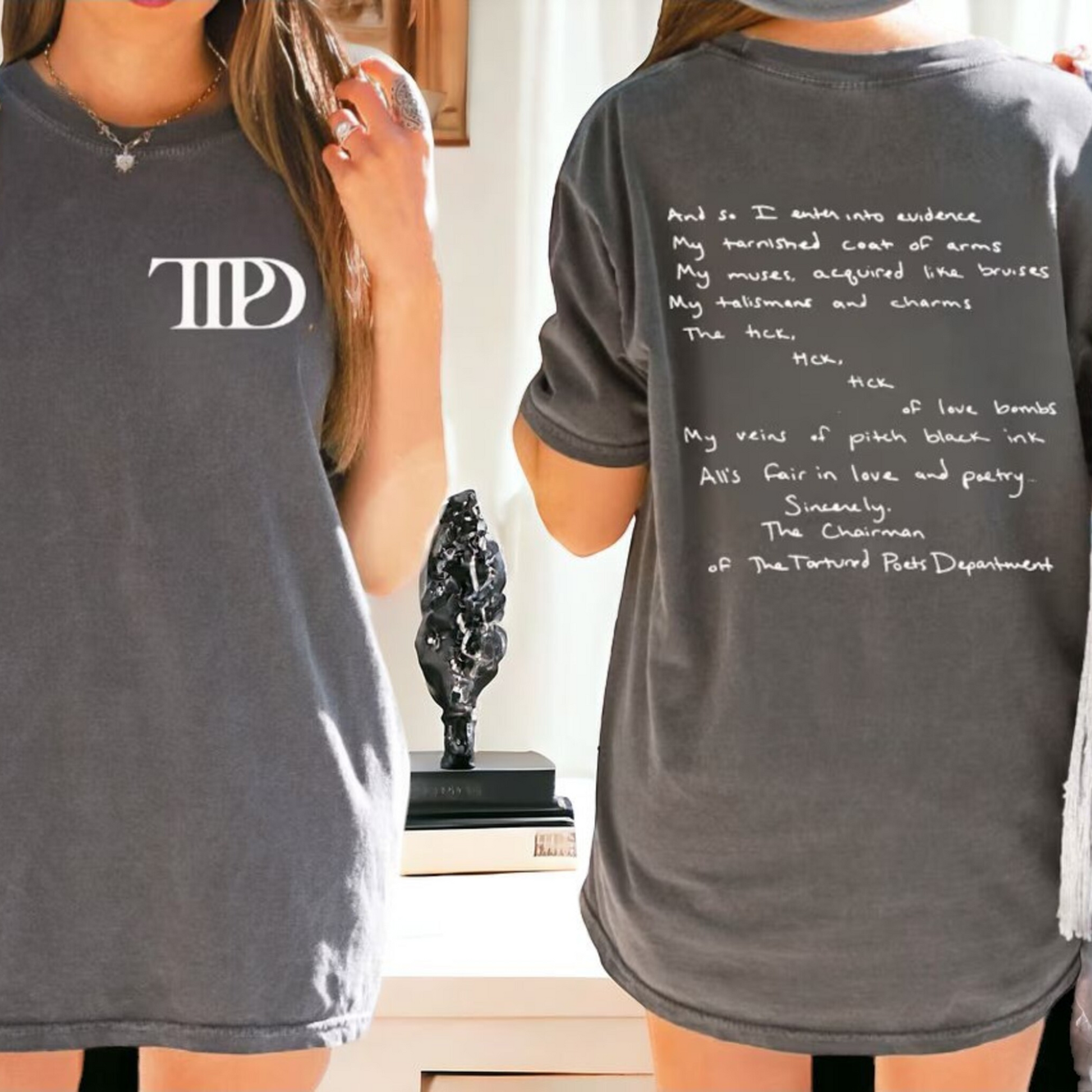 The Tortured Poets Department Shirt - Dark Gray TTPD shirt