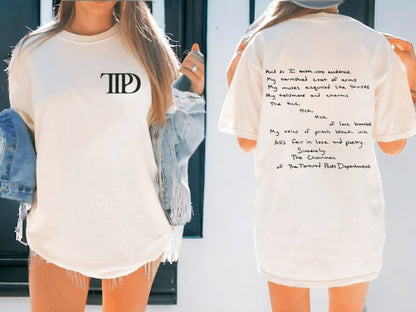 The Tortured Poets Department Shirt - White TTPD shirt