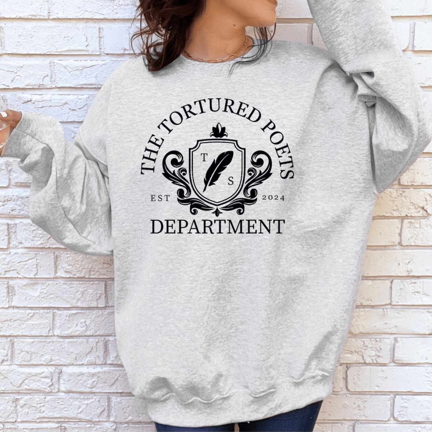 The Tortured Poets Department Sweatshirt - Gray TTPD Swifie Shirt