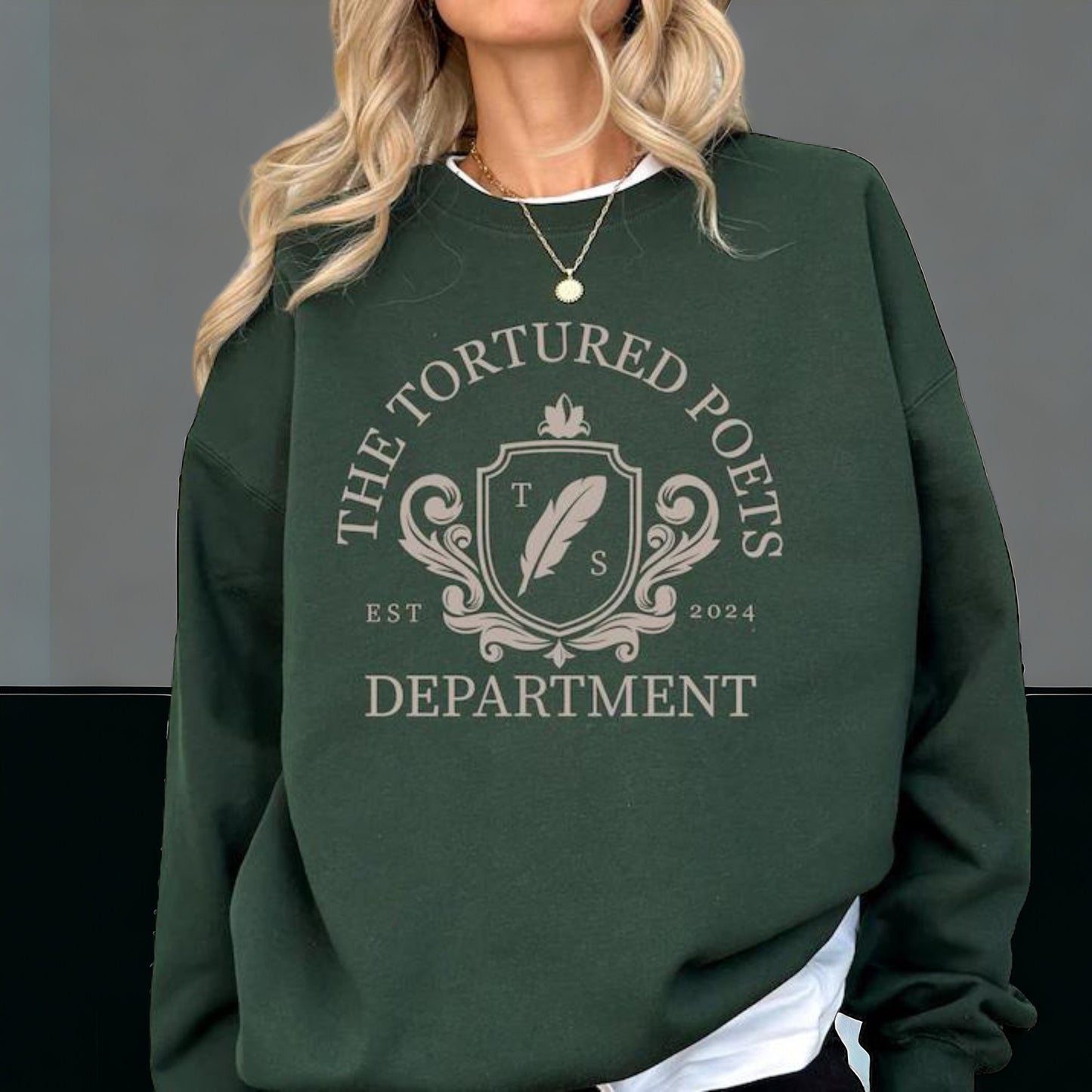 Tortured Poets Department Est Sweatshirt - Green TTPD Swifie Shirt