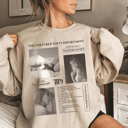 Taylor Swift Tortured Poets Department The Manuscript Sweatshirt - Shoptown Boutique