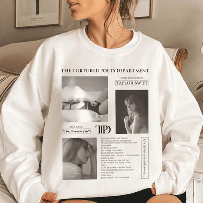 Taylor Swift Tortured Poets Department The Manuscript Sweatshirt - Shoptown Boutique