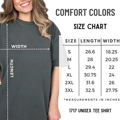 Who's Afraid of Little Old Me Shirt Size Chart