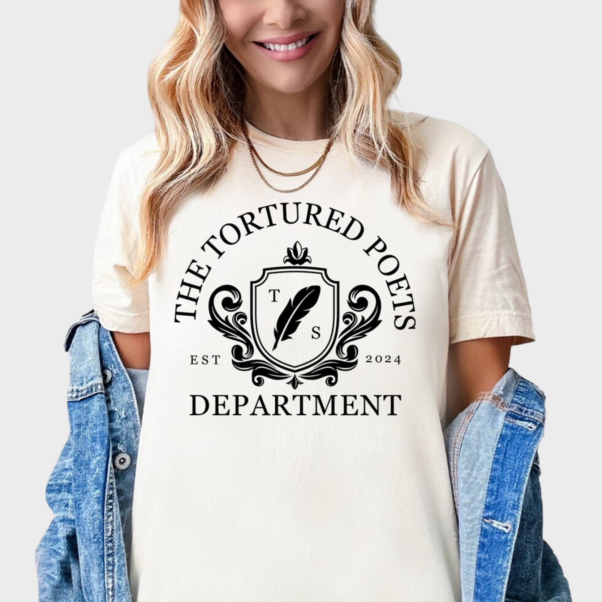 the Tortured Poets Department Shirt - White Embroidered TTPD Shirt